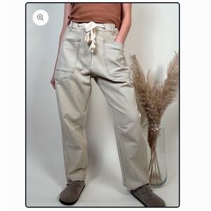 Striped barrel jeans